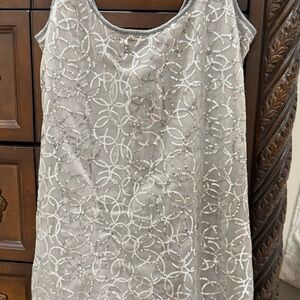 Express Gray Mini Dress with White Pattern